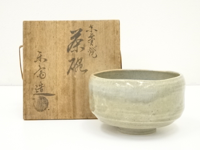 赤膚焼　尾西楽斎造　茶碗（共箱）